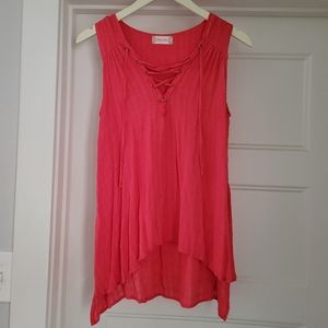 Altar'd State Asymmetrical Lace-Up Tank